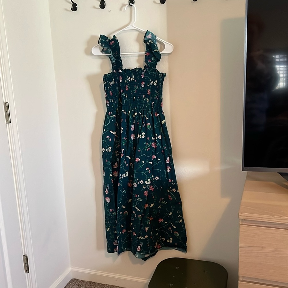 Hill House nap dress blue floral size medium